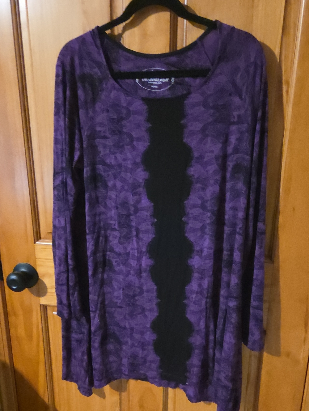 Soma Purple Floral Lounge Top with Black Trim